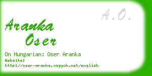 aranka oser business card